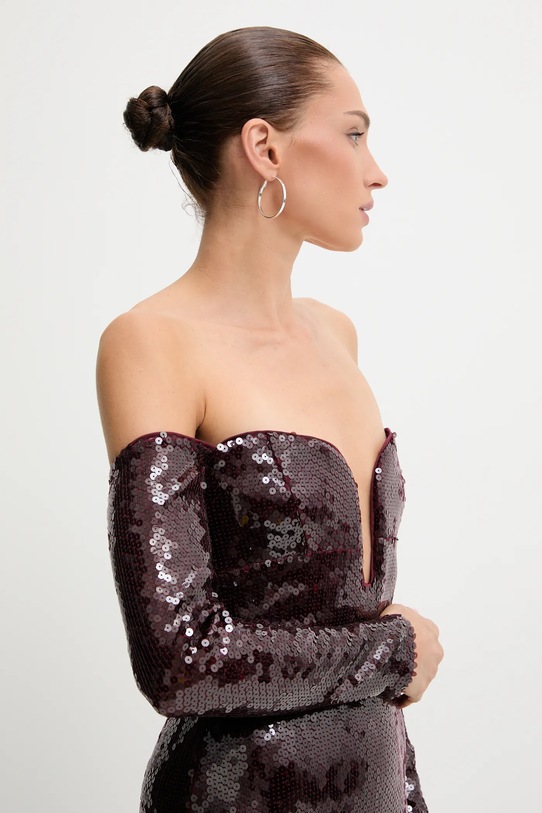 Bardot rochie burgundia 59908DB