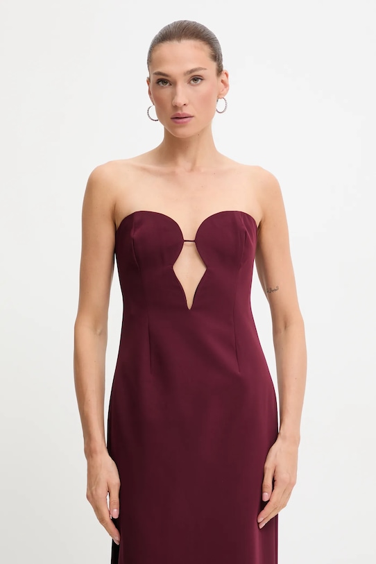 Bardot sukienka bordowy 57941DB3