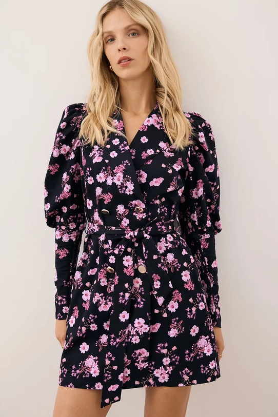 Βαμβακερό φόρεμα Bizuu GEORGINA GEORGINA.CZARNY μαύρο AW25