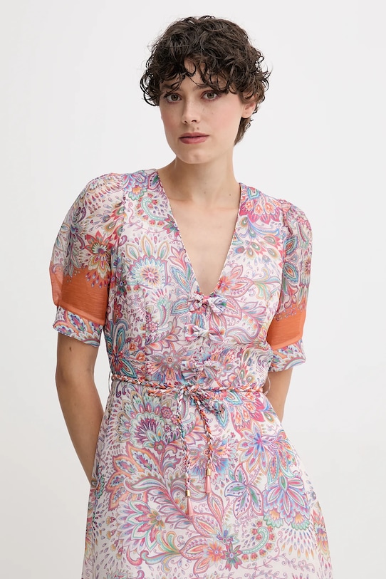 Hale BOB sukienka z dodatkiem jedwabiu biały 55AL612M