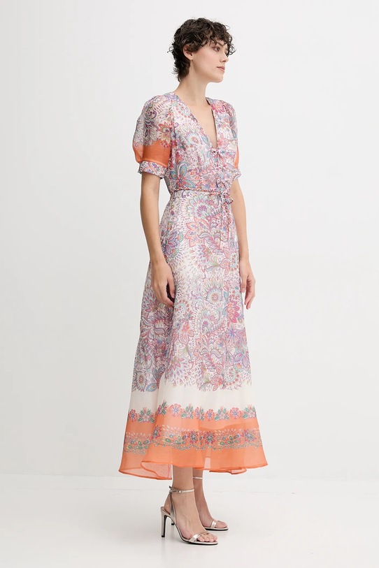 Φόρεμα με προσθήκη μεταξιού Hale BOB 55AL612M ροζ AW25