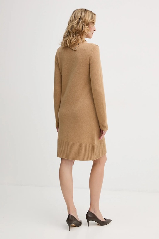 Odzież United Colors of Benetton sukienka z dodatkiem wełny 1444DV02F brązowy