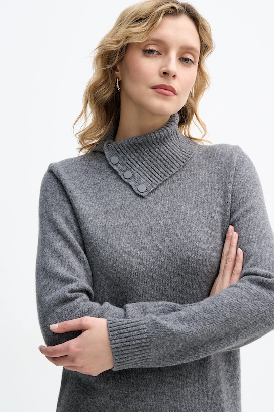 United Colors of Benetton sukienka z dodatkiem wełny szary 1444DV02F