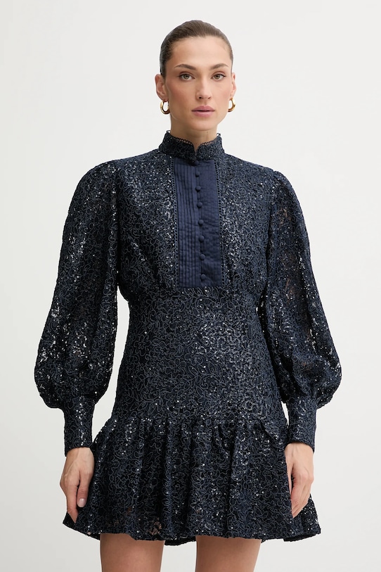 Bardot sukienka trzy czwarte granatowy 58421DB4