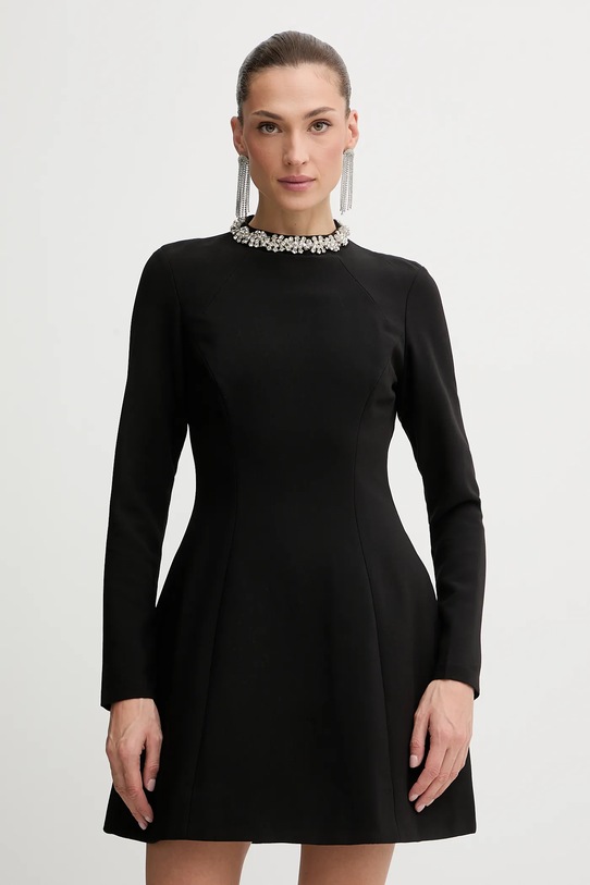 Bardot sukienka rozkloszowany czarny 59527DB1