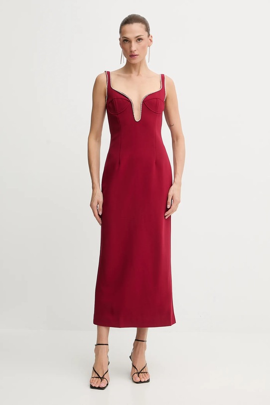 Bardot sukienka tkanina bordowy 59009DB2