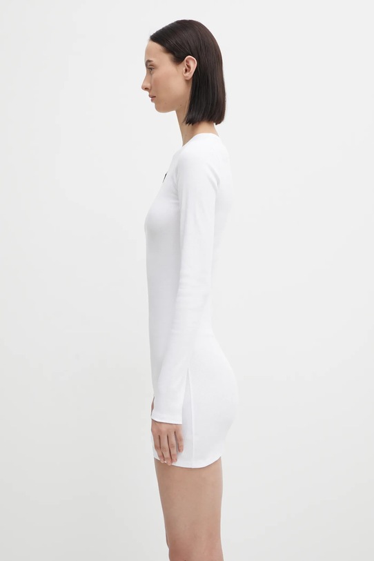 Marine Serre sukienka Moon Logo Ribbed Jersey WDR267ACJER0011 biały AW25