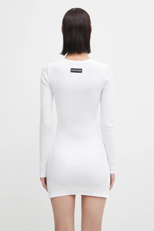 Odzież Marine Serre sukienka Moon Logo Ribbed Jersey WDR267ACJER0011 biały
