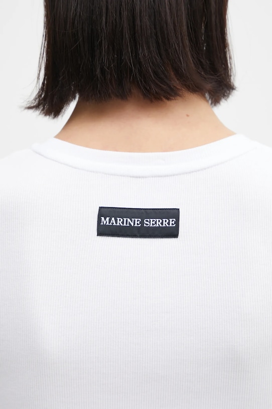 Marine Serre sukienka Moon Logo Ribbed Jersey WDR267ACJER0011 biały