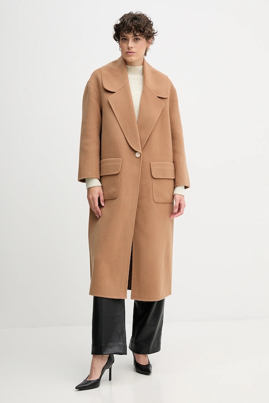 Hale BOB cappotto in lana senza marrone 58MC742A