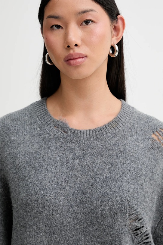 Φόρεμα με προσθήκη μαλλιού IRO WM33TONINA γκρί WM33TONINA