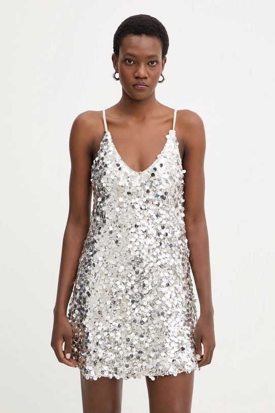 Haveone sukienka z elastanem srebrny AMI.P053