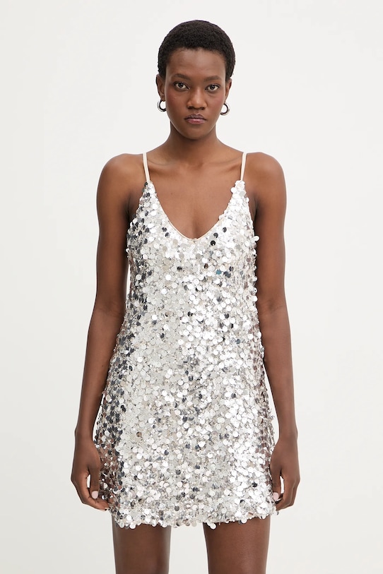 Haveone sukienka z elastanem srebrny AMI.P053