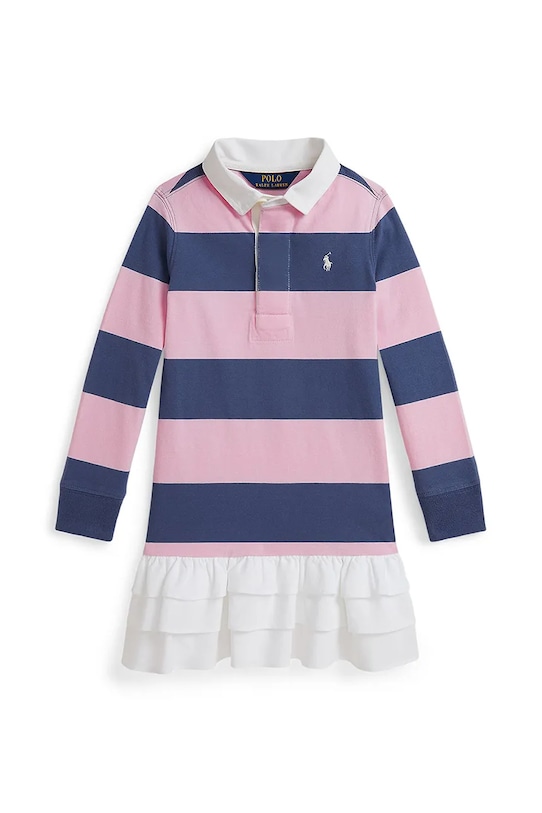 Otroška bombažna obleka Polo Ralph Lauren Mini roza 312971024001