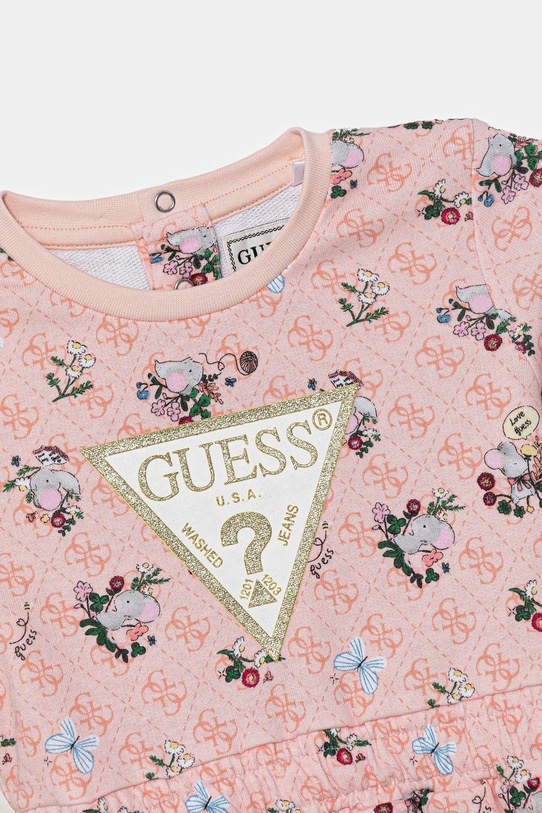 Дівчинка Дитяча бавовняна сукня Guess A5YK02.KA6R4.9BYA рожевий
