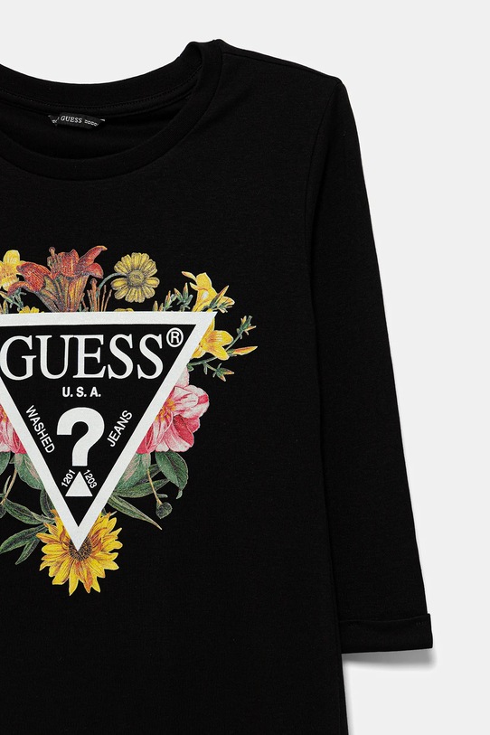 Девочка Хлопковое детское платье Guess J3YK13.KA6W4.9BYA чёрный