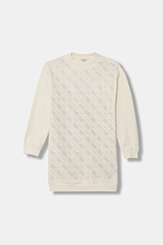 Guess sukienka dziecięca aplikacja beżowy J5YK02.KA6V4.9BYA
