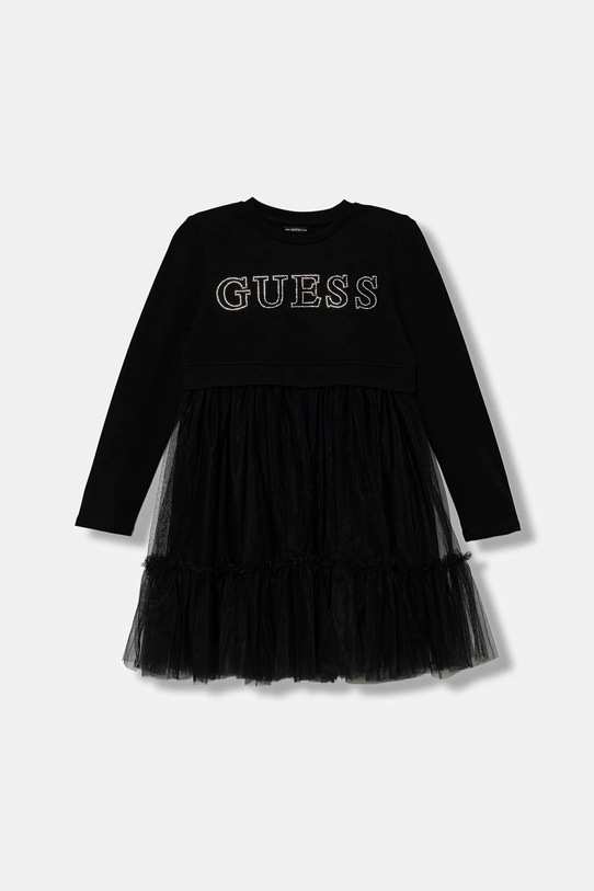 Otroška obleka Guess Pletenina črna J5YK03.KAUH0.9BYA