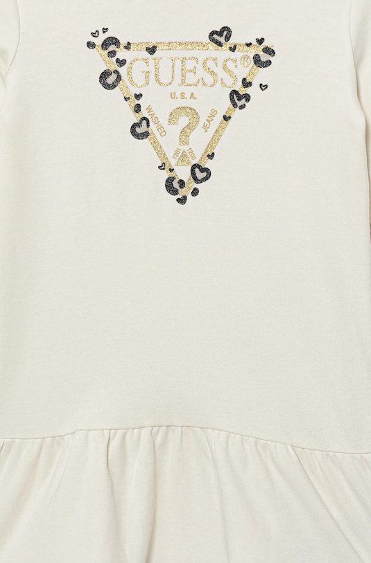 Dziewczynka Guess sukienka bawełniana dziecięca K3YK13.KA6W4.9BYA beżowy
