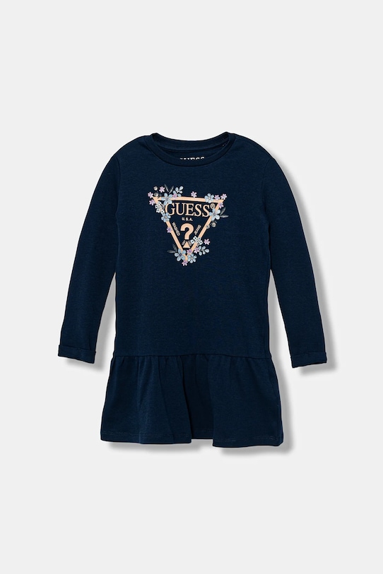 Детска памучна рокля Guess син K3YK13.KA6W4.9BYA