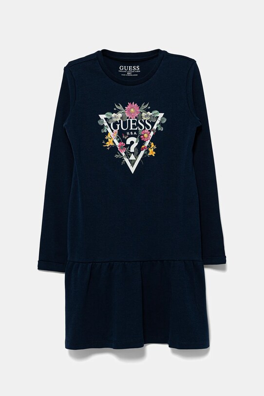 Хлопковое детское платье Guess длинный голубой K3YK13.KA6W4.9BYA