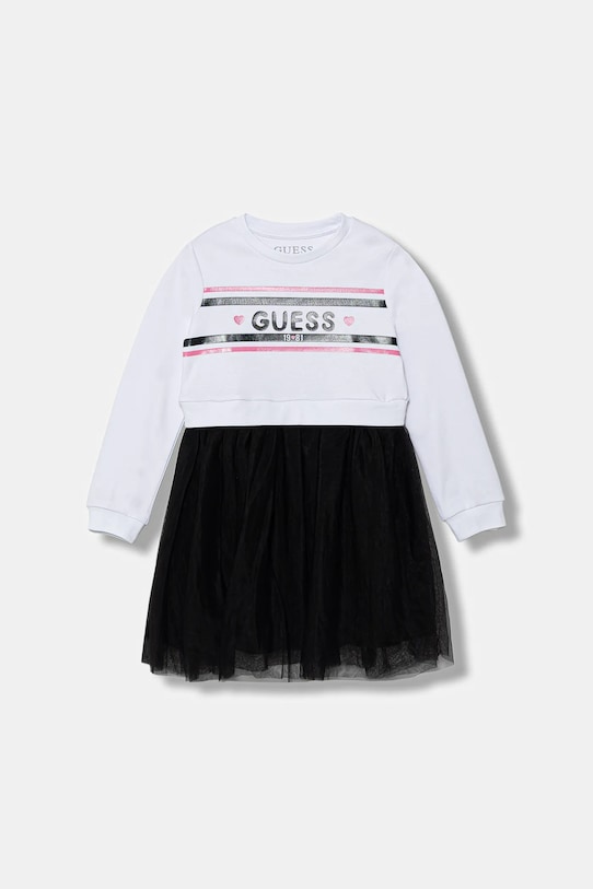 Хлопковое детское платье Guess длинный белый K5YK01.KB8R0.9BYA
