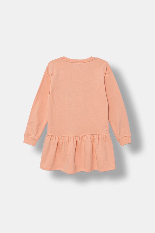 Guess sukienka bawełniana dziecięca K5YK11.KAD74.9BYA pomarańczowy AW25