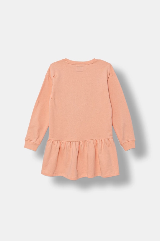 Guess sukienka bawełniana dziecięca K5YK11.KAD74.9BYA pomarańczowy AW25