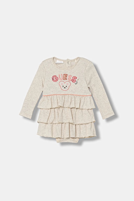 Guess sukienka bawełniana niemowlęca rozkloszowany beżowy S5YG06.KAE14.9BYA