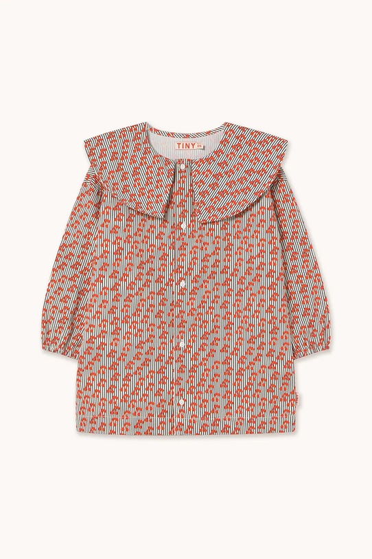 Tinycottons sukienka bawełniana dziecięca CHERRIES WOVEN DRESS AW25.474 różowy AW25