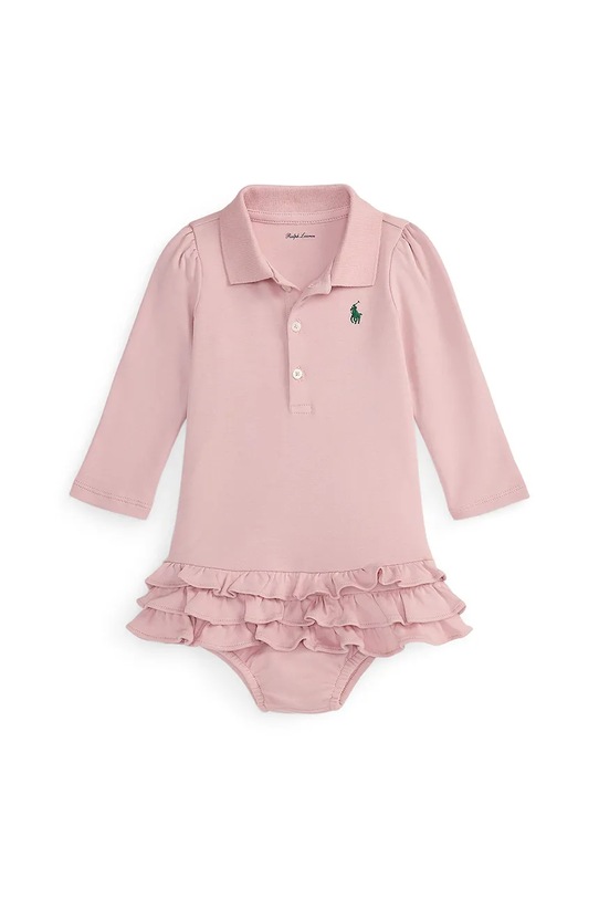 Polo Ralph Lauren sukienka bawełniana niemowlęca długi różowy 310978846003