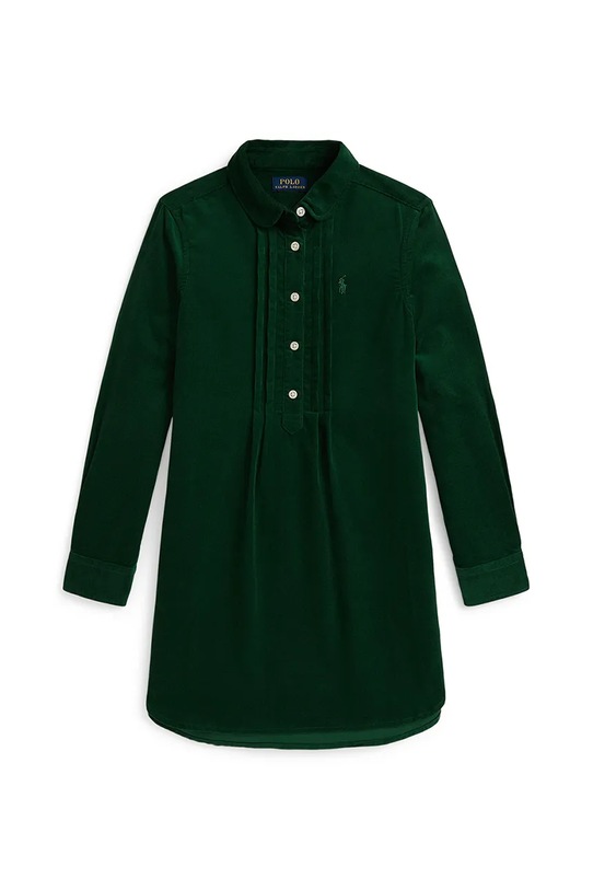 Dječja pamučna haljina Polo Ralph Lauren pamuk zelena 313A98220001