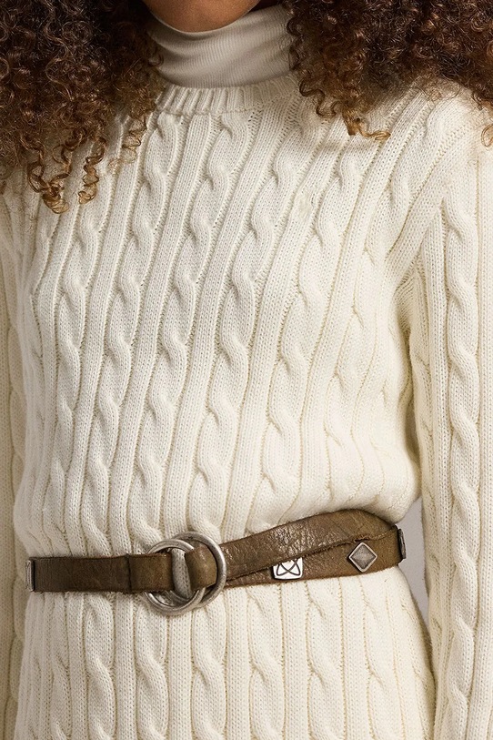 Παιδικό βαμβακερό φόρεμα Polo Ralph Lauren 313978860001 μπεζ