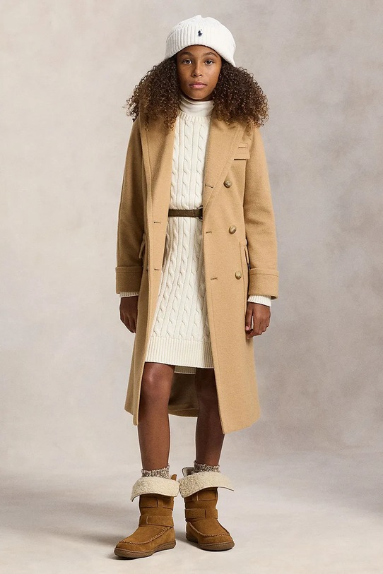 Παιδικό βαμβακερό φόρεμα Polo Ralph Lauren 313978860001