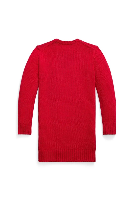 Παιδικό βαμβακερό φόρεμα Polo Ralph Lauren 313978873001 κόκκινο AW25