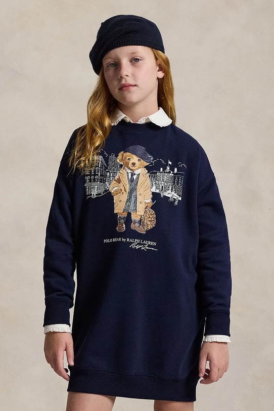 Παιδικό φόρεμα Polo Ralph Lauren σκούρο μπλε 313979036001