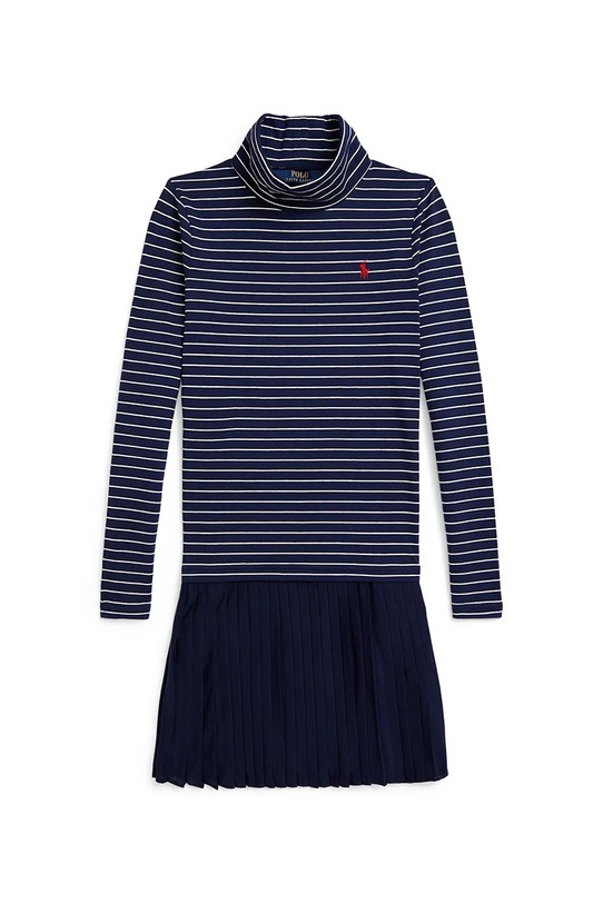 Polo Ralph Lauren sukienka dziecięca z bawełną wzorzyste granatowy 313980676001