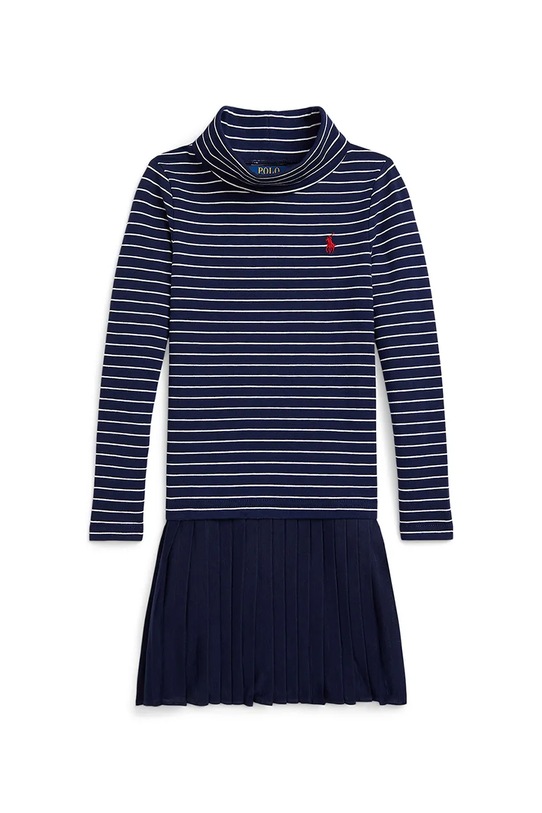 Polo Ralph Lauren sukienka dziecięca z bawełną wzorzyste granatowy 312980676001