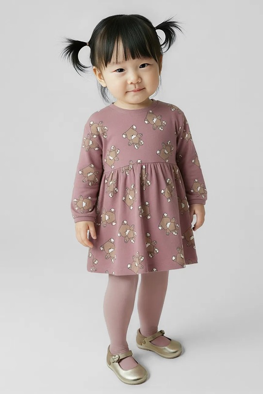 Mayoral sukienka dziecięca wzorzyste różowy 2916.4F.Baby.9BYA