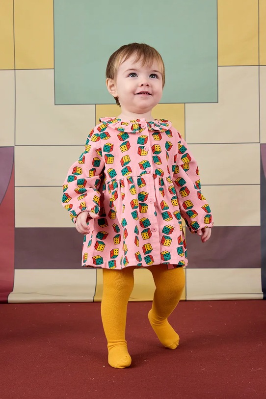 Бебешка памучна рокля Bobo Choses Dices памук розов 225AB088