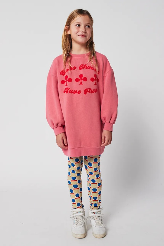 Bobo Choses sukienka bawełniana dziecięca Have Fun nadruk różowy 225AC087