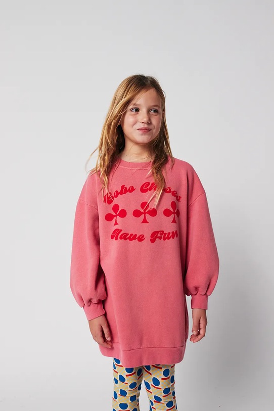 Bobo Choses sukienka bawełniana dziecięca Have Fun różowy 225AC087