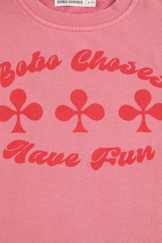 Dziewczynka Bobo Choses sukienka bawełniana dziecięca Have Fun 225AC087 różowy