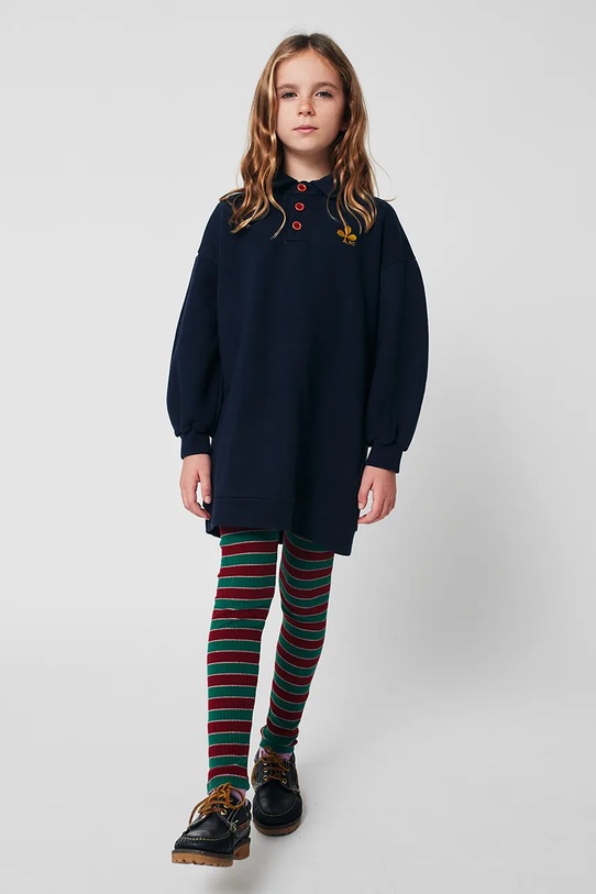 Bobo Choses sukienka bawełniana dziecięca Clover bawełna granatowy 225AC088