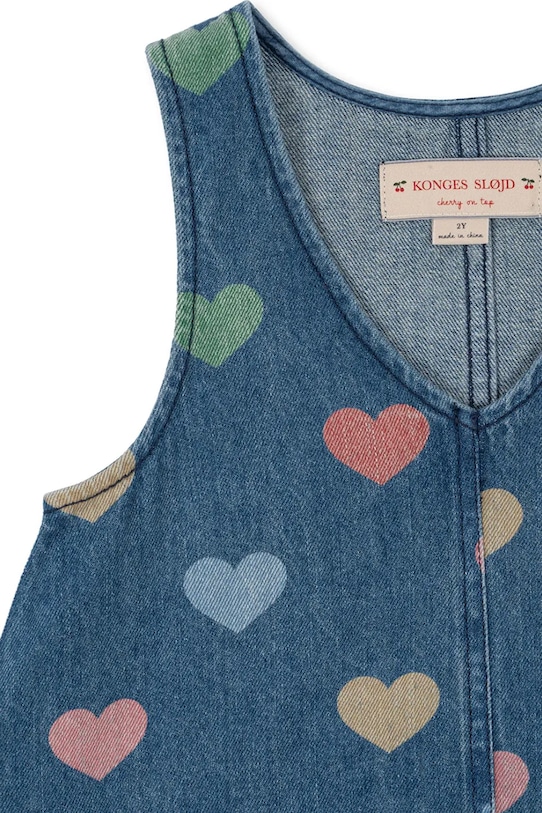 Dziewczynka Konges Sløjd sukienka jeansowa dziecięca MAGOT DRESS GOTS KS103884.9BYA granatowy