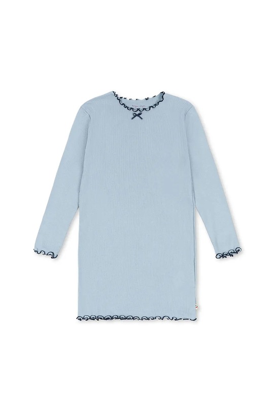 Konges Sløjd sukienka RIVI RIB DRESS OCS dzianina niebieski KS104073.9BYA