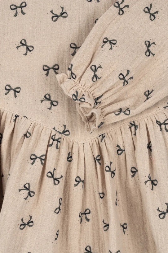 Konges Sløjd sukienka dziecięca z bawełną COCO DRESS GOTS beżowy KS103758.9BYA