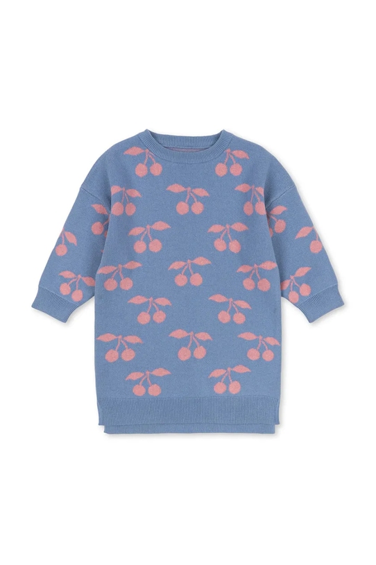 Konges Sløjd sukienka bawełniana dziecięca LAPIS KNIT DRESS GOTS wzorzyste fioletowy KS103854.9BYA