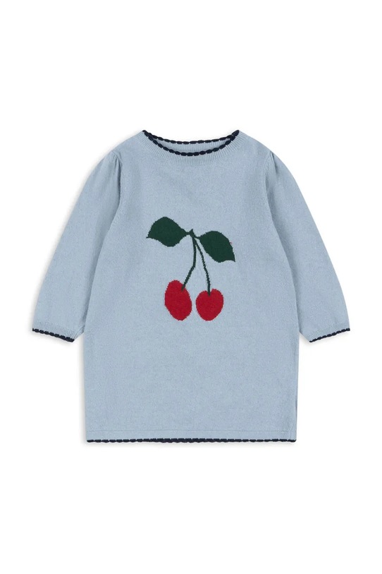 Παιδικό φόρεμα με προσθήκη μαλλιού Konges Sløjd ALEXA KNIT DRESS μακρύ μπλε KS101390.9BYA