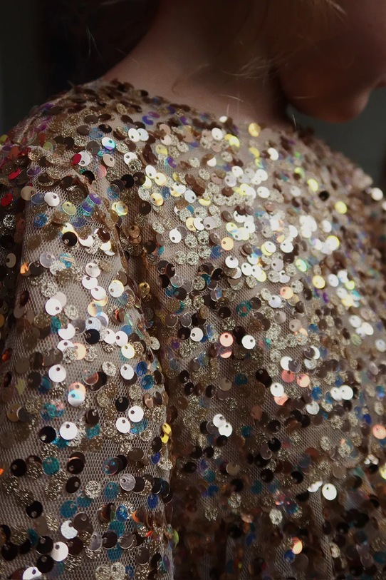 Konges Sløjd sukienka dziecięca LILA SEQUINS BOW DRESS KS103858.9BYA